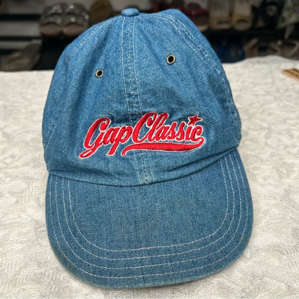 Gap Classic VTG. Denim Baseball Cap w Logo Adjustable Strap 90's Y2K Streetwear